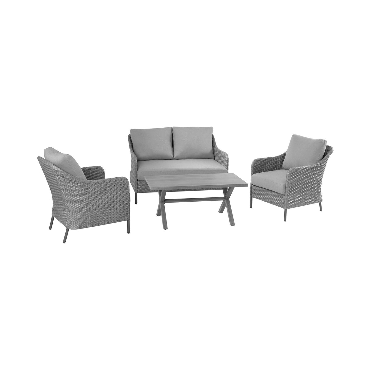 Velmora™ Chelsea 4-Piece Outdoor Patio Deep Seating Set with Terracotta Cushions