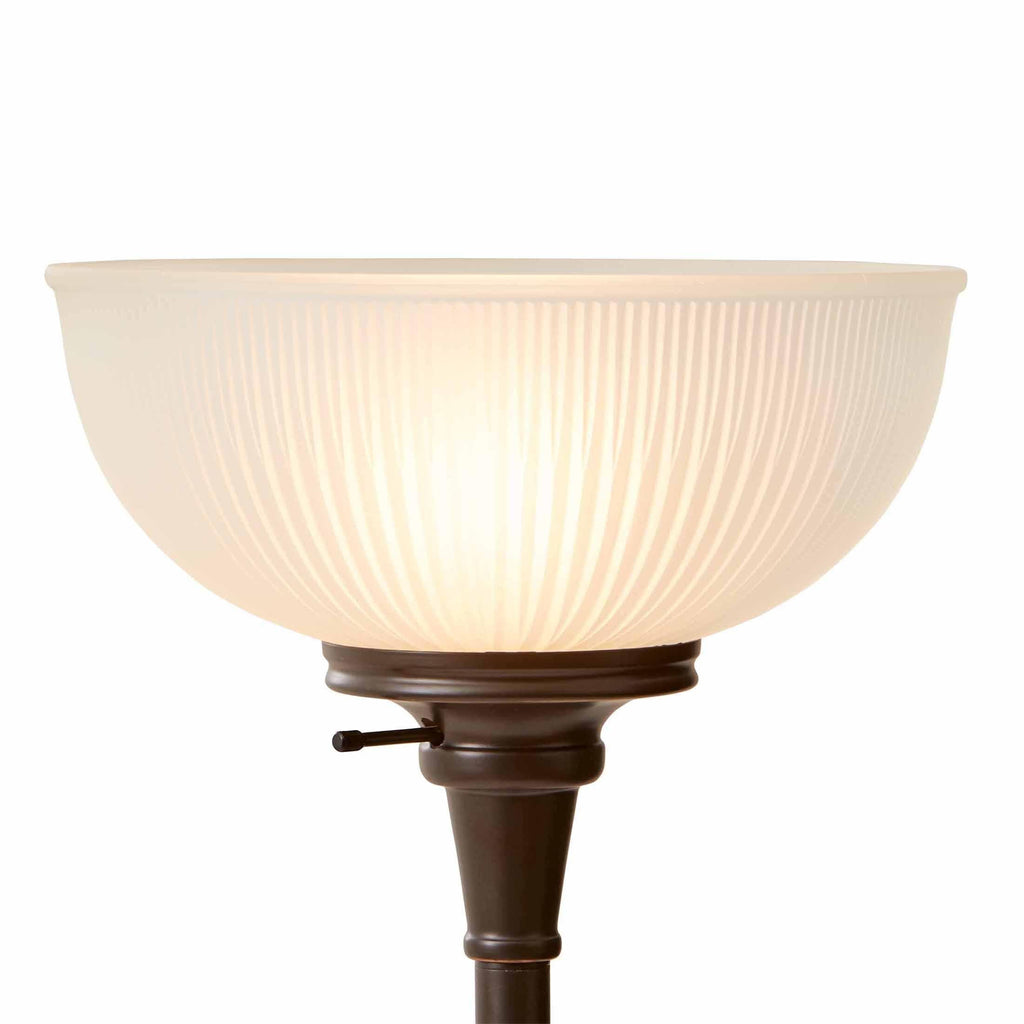 Velmora™ 71" New Ribbed Frosted Glass Oil Rubbed Bronze Floor Lamp, Modern Styling