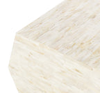 Velmora™ Lea Glam Mosaic Geometric Side Table, Light Beige/Multi
