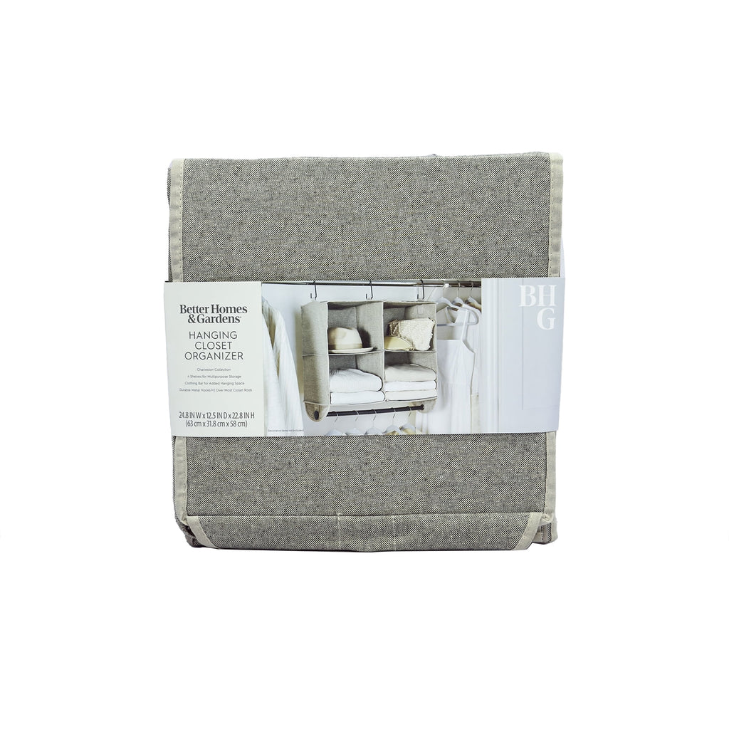 Velmora™ (2 pack) 4-Shelf Gray Hanging Closet Organizer with Rack