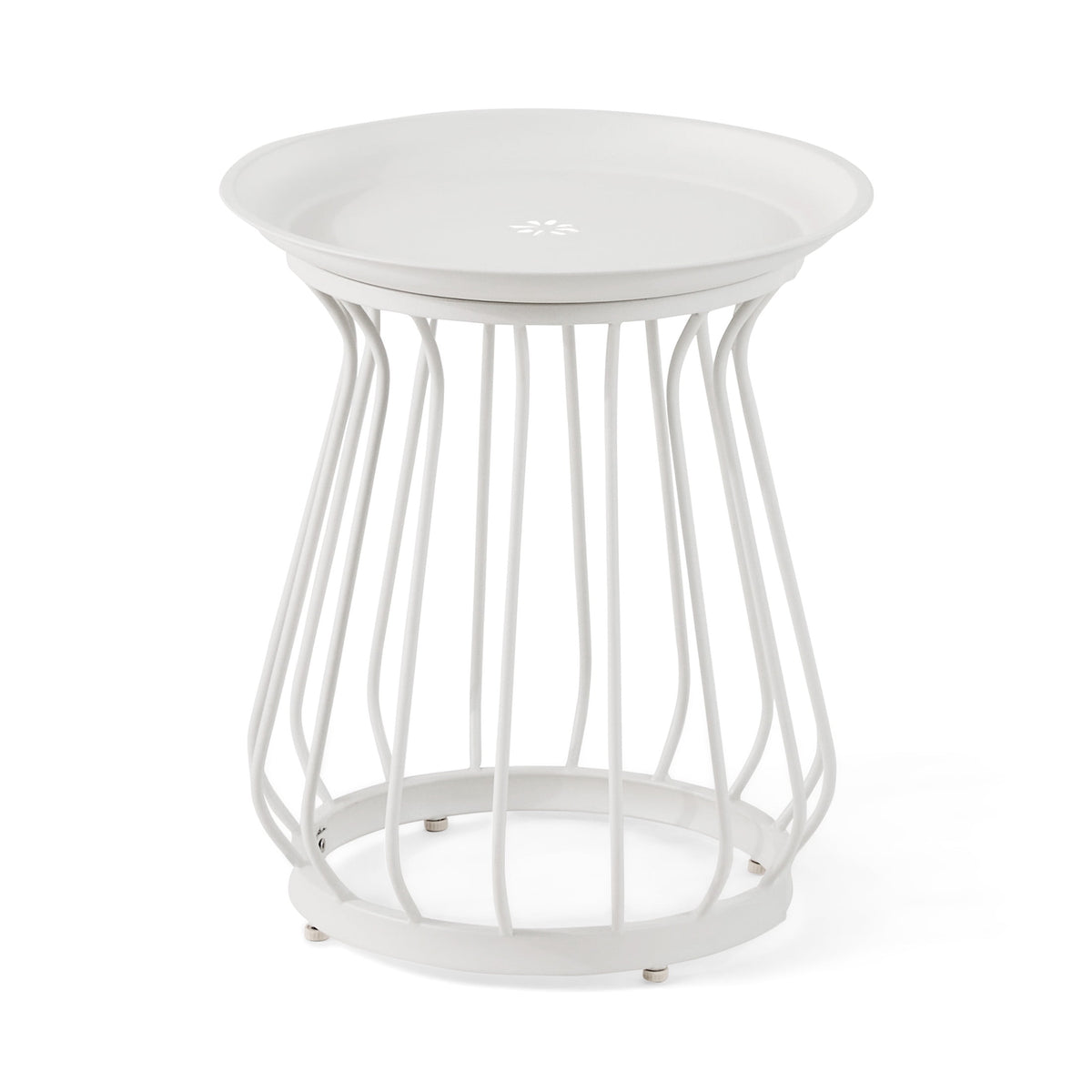 Velmora™ Aubrey 3-Piece Metal Outdoor Chat Set, White & Blue
