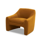 Velmora™ Emerson Curvy Accent Chair, Ochre Velvet