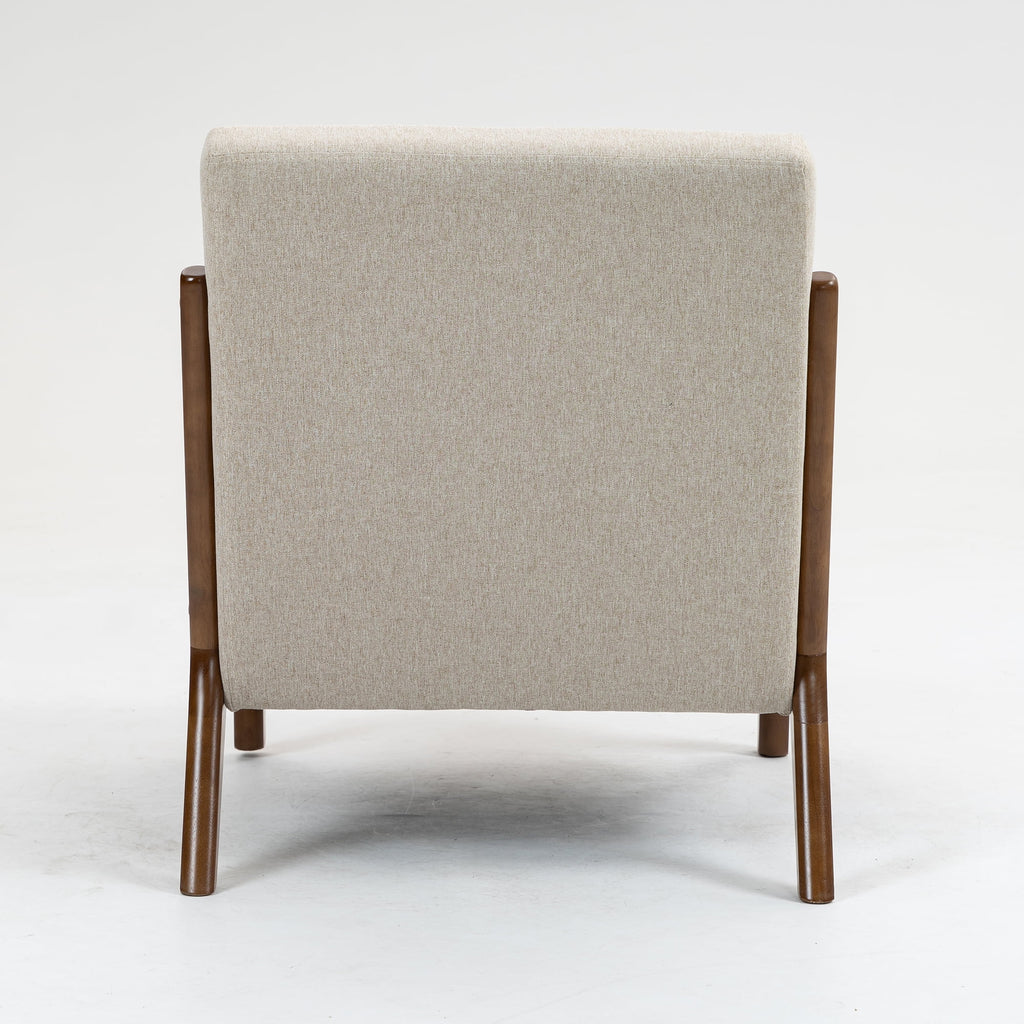 Velmora™ Wood Arm Accent Chair, Beige