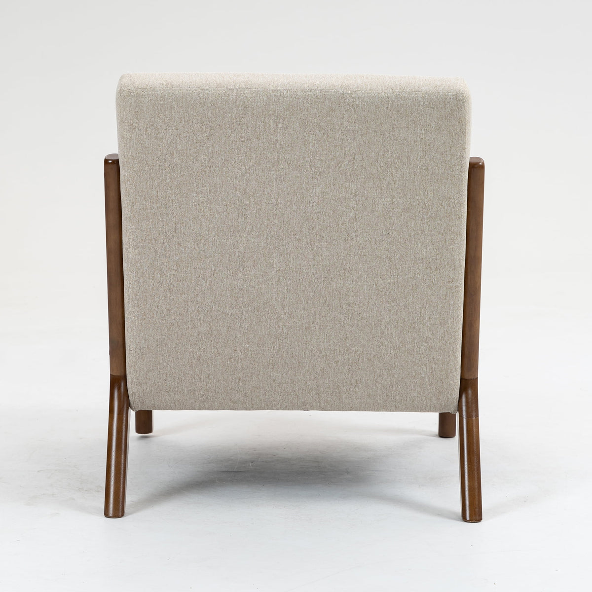 Velmora™ Wood Arm Accent Chair, Beige