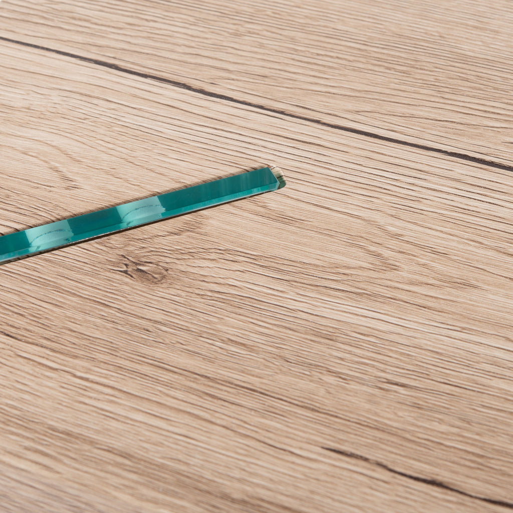 Velmora™ Katelyn Rect. Contemporary Glass Leg Coffee Table, Natural
