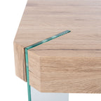 Velmora™ Katelyn Rect. Contemporary Glass Leg Coffee Table, Natural