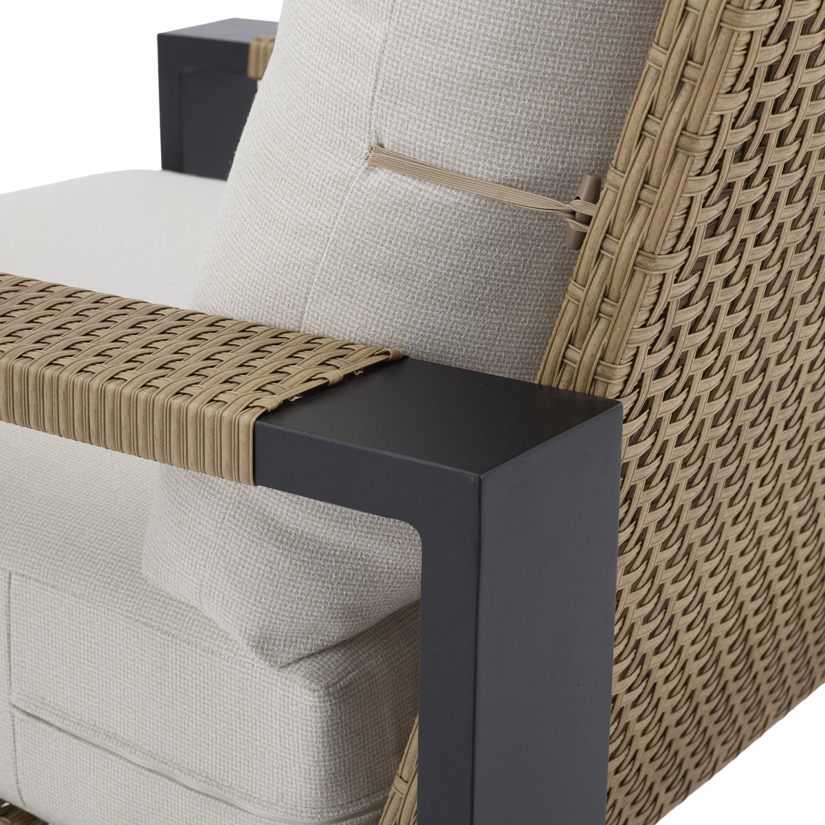 Velmora™ Ventura 2-Piece Outdoor Wicker Chat Chair, Beige