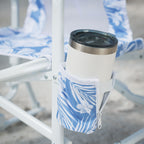Velmora™ Low Sitting Beach Rocking Chair, Palm Print, Blue