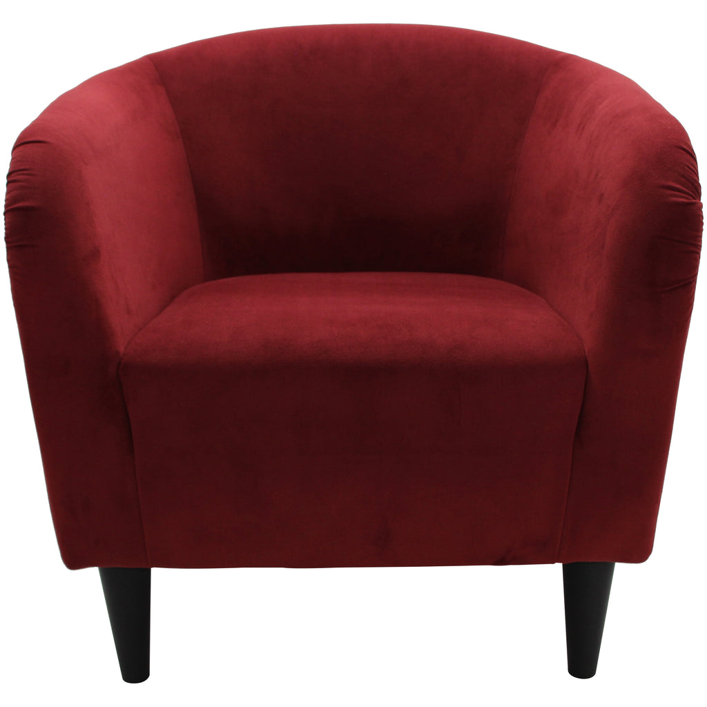 Velmora™ Microfiber Tub Accent Chair, Berry Red