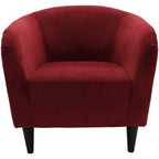 Velmora™ Microfiber Tub Accent Chair, Berry Red
