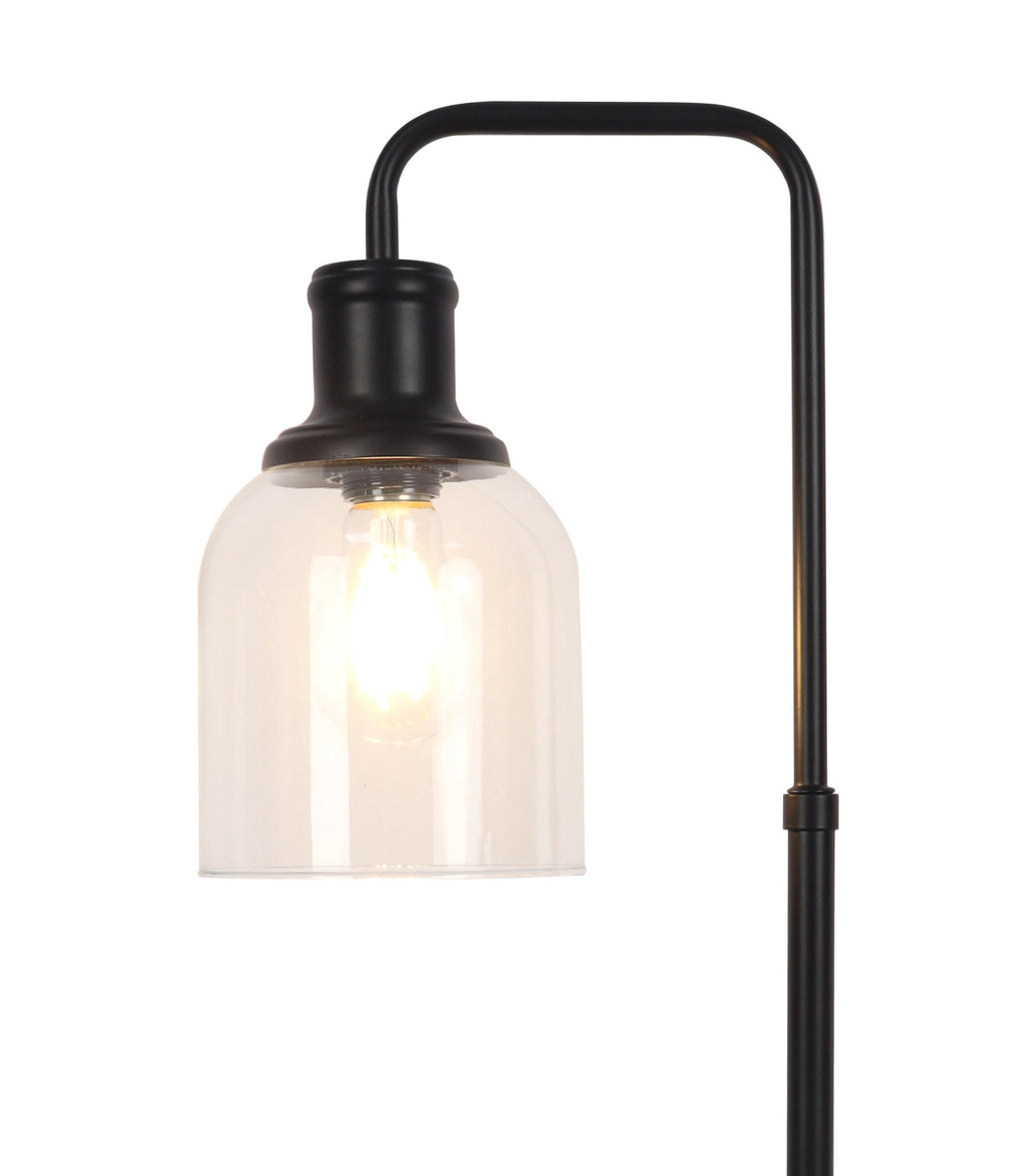 Velmora™ Bronze Table Lamp with Clear Glass Shade and USB/USB-C Ports