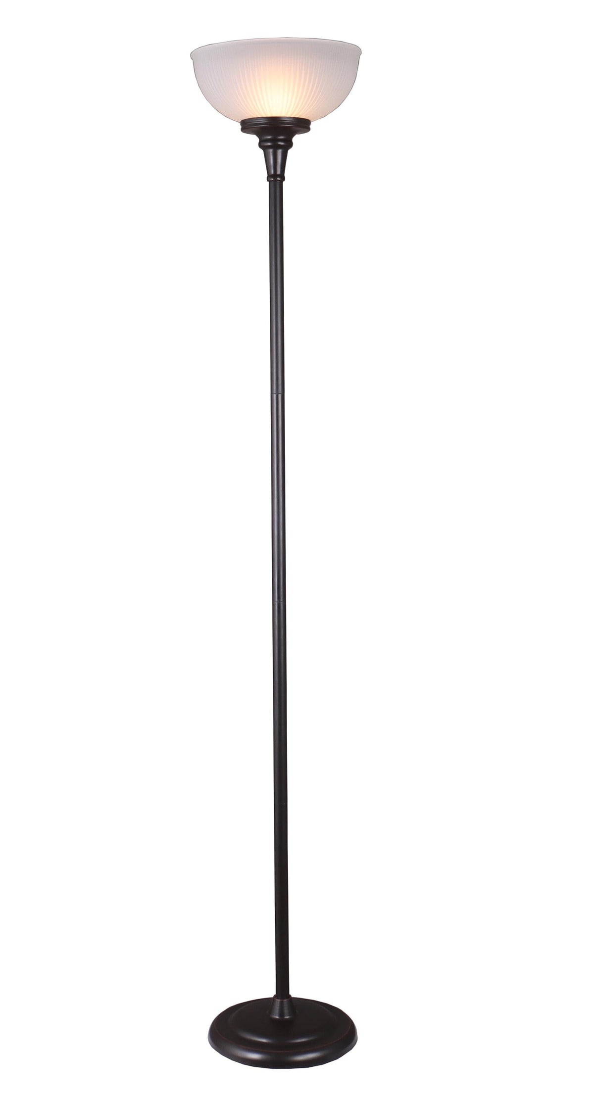 Velmora™ 71" New Ribbed Frosted Glass Oil Rubbed Bronze Floor Lamp, Modern Styling