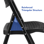 Velmora™ Premium Breathable Resin Folding Chair, Black, Set of 4