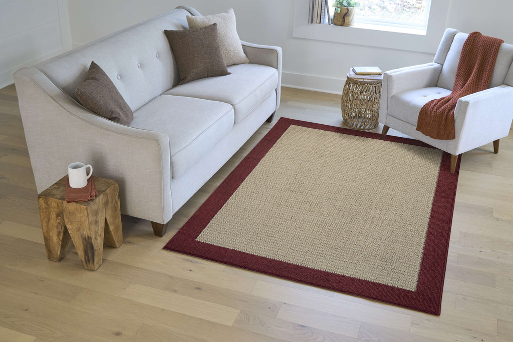 Velmora™ Faux Sisal Red Border Indoor Area Rug Set, 3 Piece