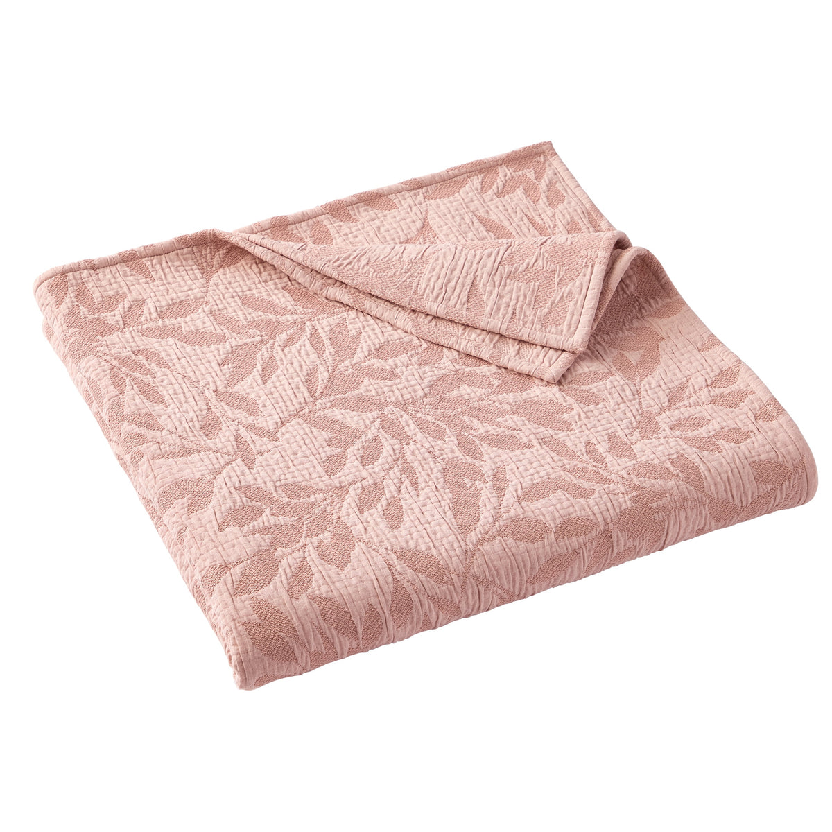 Velmora™ Antique Blush Botanical Double Cloth Cotton Quilt, Full/Queen