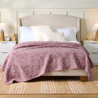 Velmora™ Violet Gem Botanical Double Cloth Cotton Quilt, Full/Queen