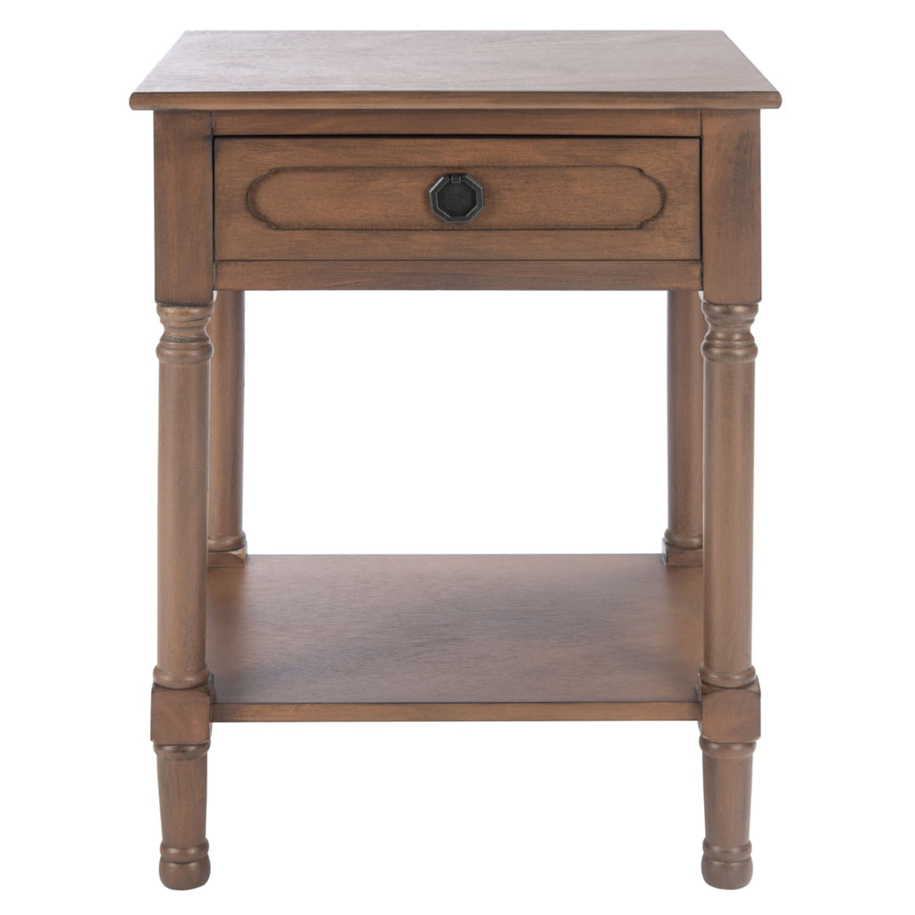 Velmora™ Allura Solid Rustic 1 Drawer Accent Table, Brown