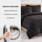 Velmora™ Down Alternative Reversible 5-Piece Bed-in-a-Bag Comforter Set, Black, Twin/Twin-XL