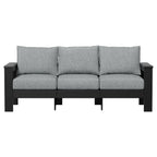 Velmora™ Ezra Outdoor Sofa, Black Frame with Gray Cushions