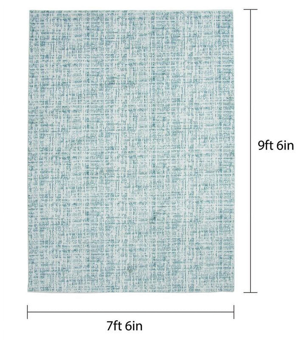 Velmora™ 7 ft 6 in x 9 ft 6 in Ivory and Blue Plaid Indoor Area Rug