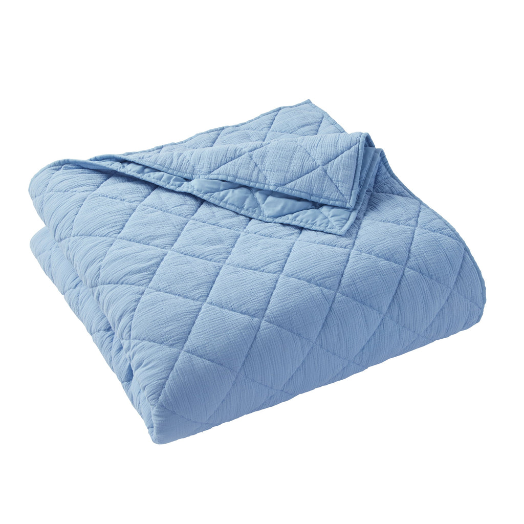 Velmora™ Diamond Gauze Quilt, Blue, Full/Queen, All Ages