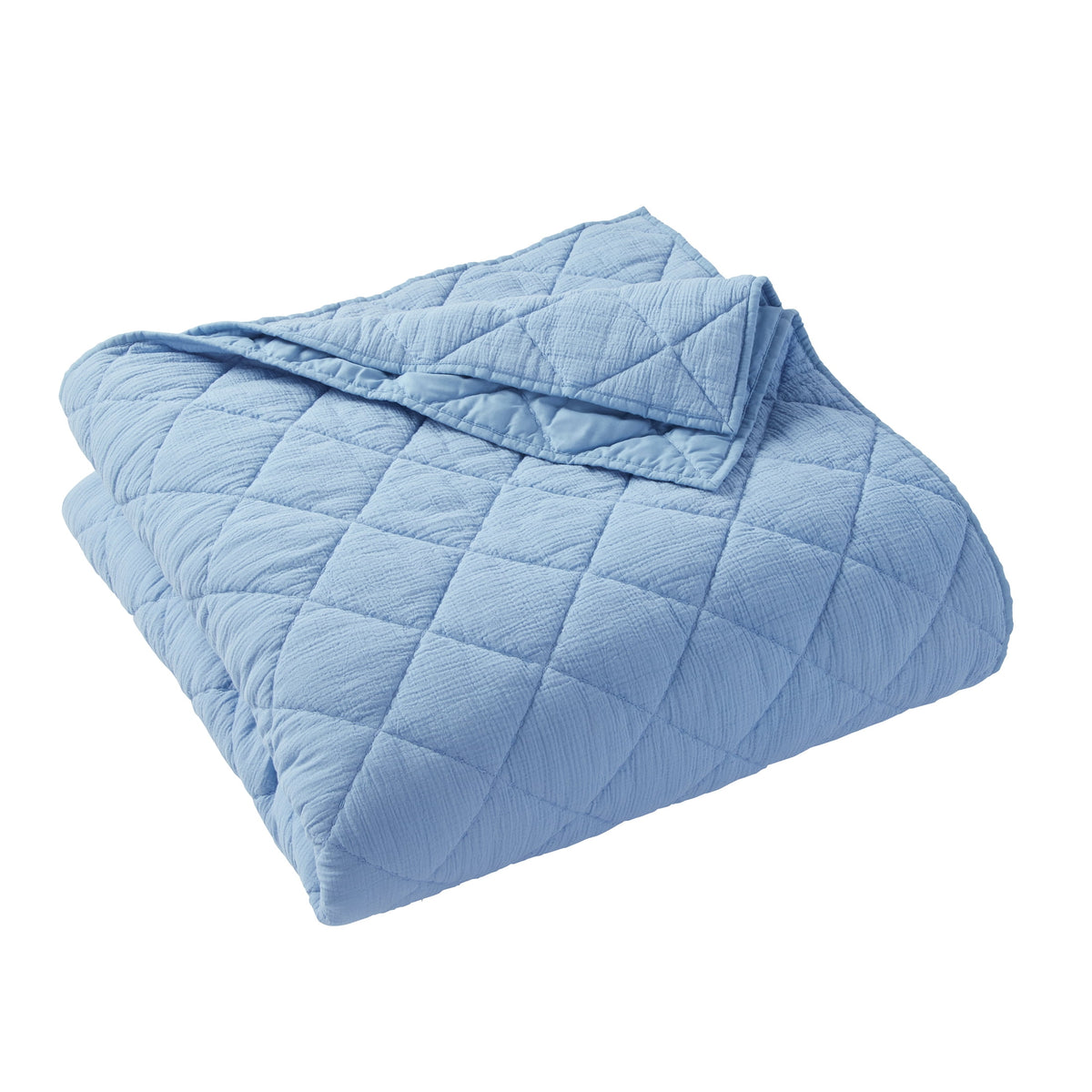 Velmora™ Diamond Gauze Quilt, Blue, Full/Queen, All Ages