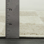 Velmora™ Indoor Area Rug, Transitional Check Ivory Tan, 5 ft 3 in x 7 ft