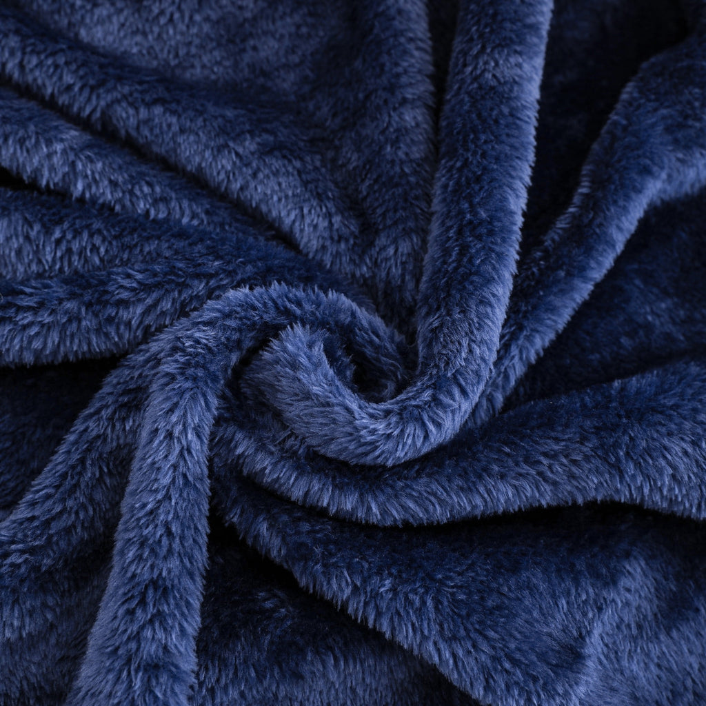 Velmora™ Super Soft Plush Bed Blanket, Dark Blue, King Size, 102 x 90 in