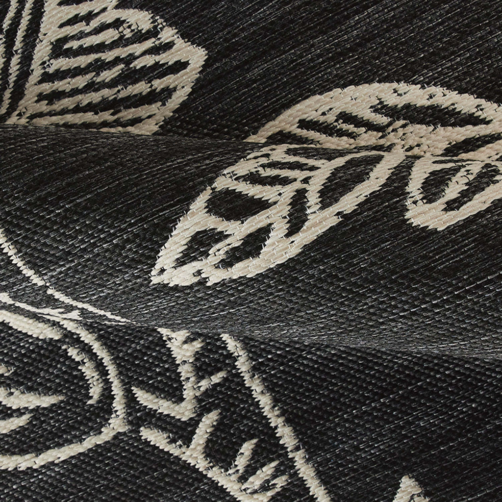 Velmora™ 7' x 10' Black & White Floral Outdoor Rug