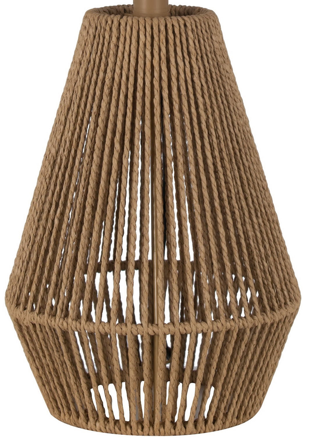 Velmora™ 22 in Brown Rope Table Lamp with White Shade