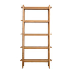 Velmora™ Springwood 5 Shelf Bookcase with Solid Wood Frame, Light Honey Finish