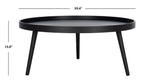 Velmora™ Fritz Modern Round Tray Top Coffee Table, Black