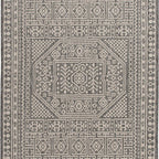 Velmora™ 6 ft 6 in Round Gray Medallion Outdoor Area Rug