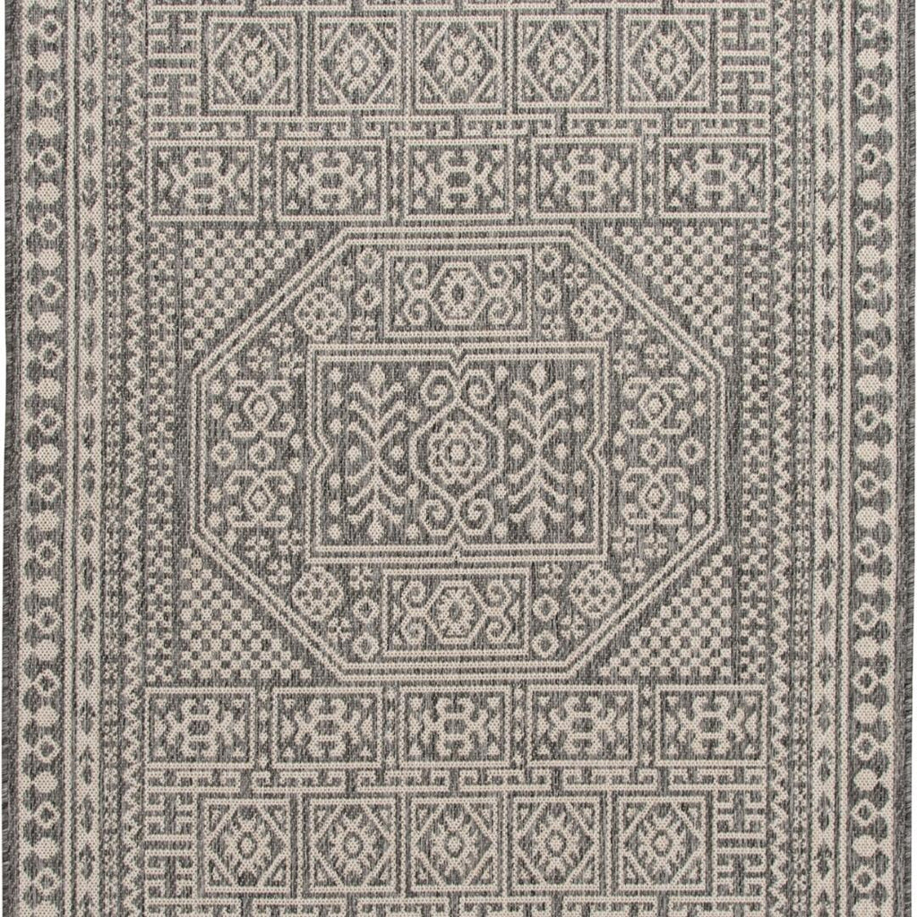 Velmora™ 8 ft 5 in x 13 ft Grey Medallion Outdoor Area Rug