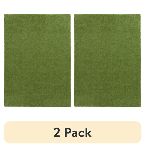 Velmora™ (2 pack) Green Faux Grass Outdoor Rug, 5'x7'