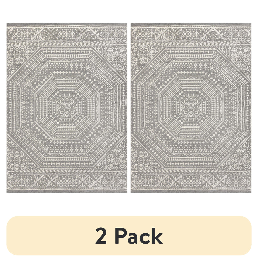 Velmora™ (2 pack) 7 x 10 Gray Medallion Outdoor Rug