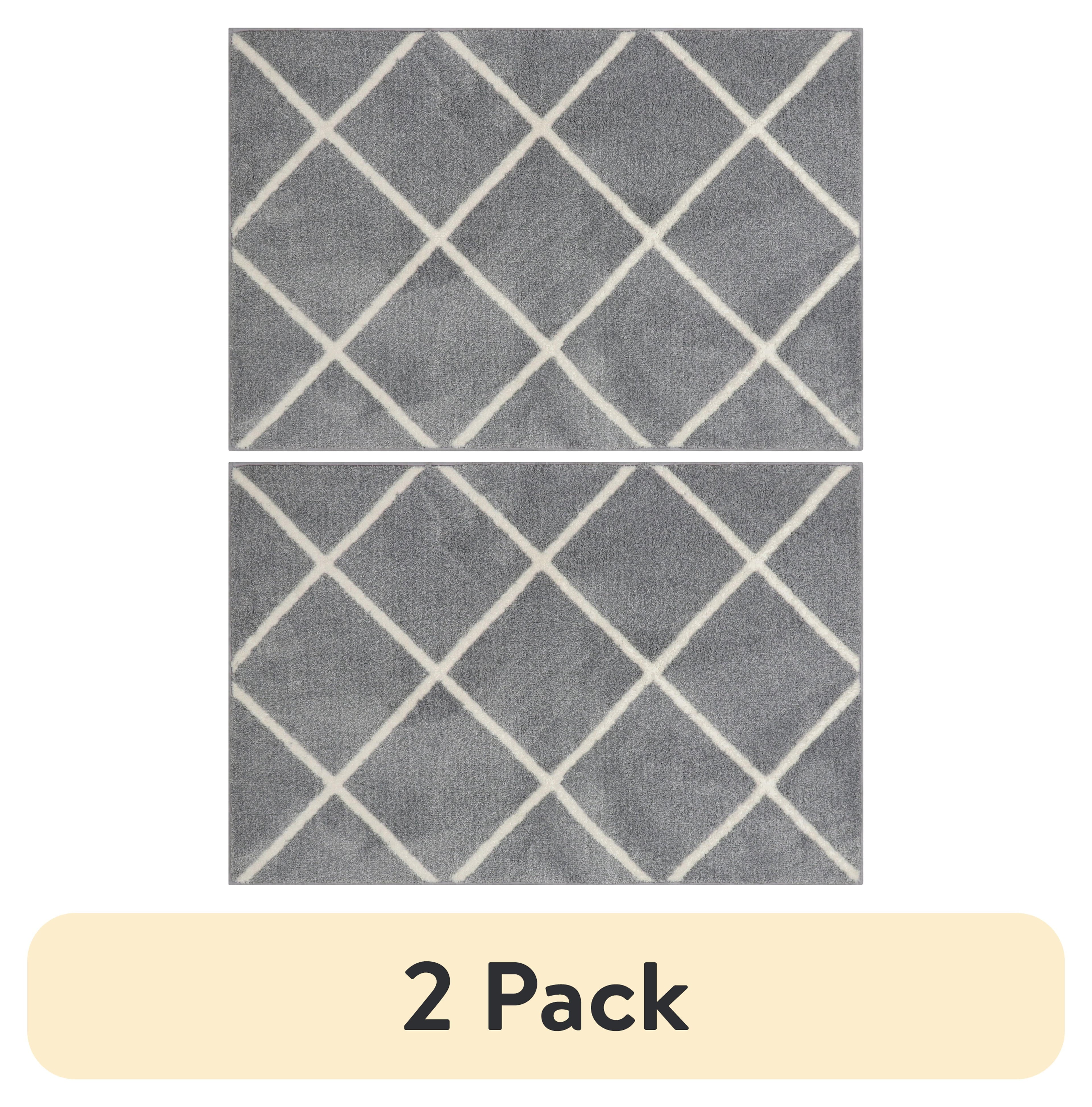 Velmora™ (2 pack) Diamond Plush Gray Indoor 30 in x 45 in Accent Rug