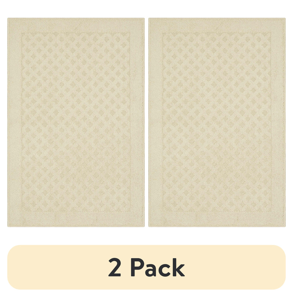 Velmora™ (2 pack) Dylan Solid Diamond Indoor Accent Rug, Beige, Skid-Resistant, 2 ft 6 in x 3 ft 10 in