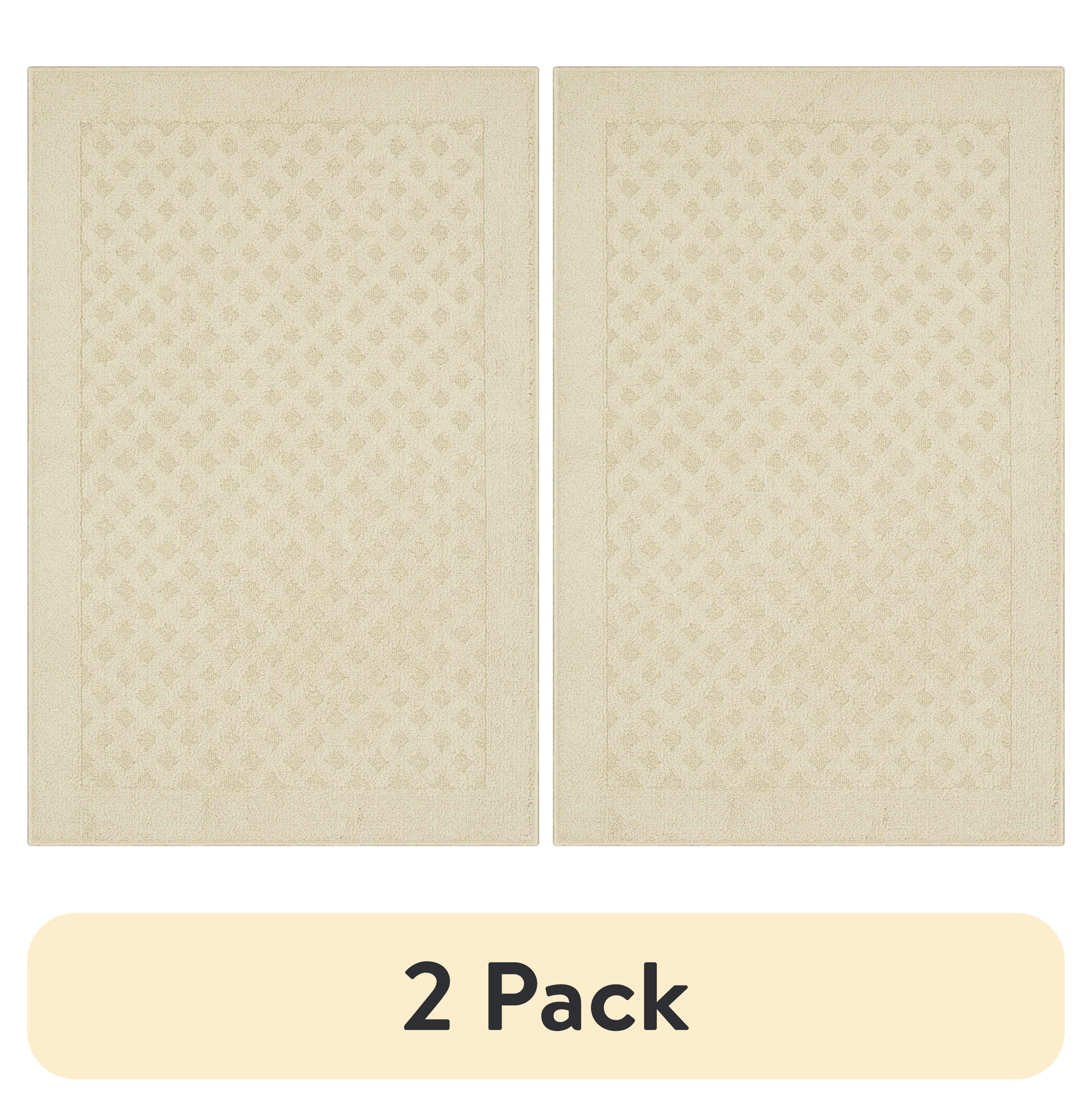 Velmora™ (2 pack) Dylan Solid Diamond Indoor Accent Rug, Beige, Skid-Resistant, 2 ft 6 in x 3 ft 10 in