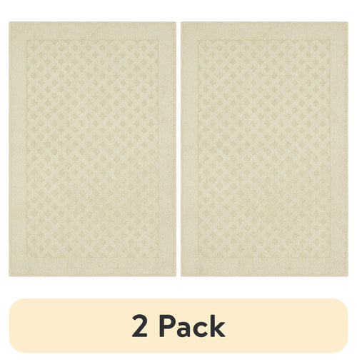 Velmora™ (2 pack) Dylan Solid Diamond Indoor Accent Rug, Beige, Skid-Resistant, 2 ft 6 in x 3 ft 10 in
