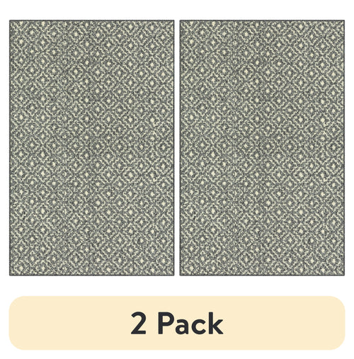 Velmora™ (2 pack) Geometric Diamond Black Tonal Olefin Indoor Accent Rug, 2'6"x3'10", Skid-Resistant