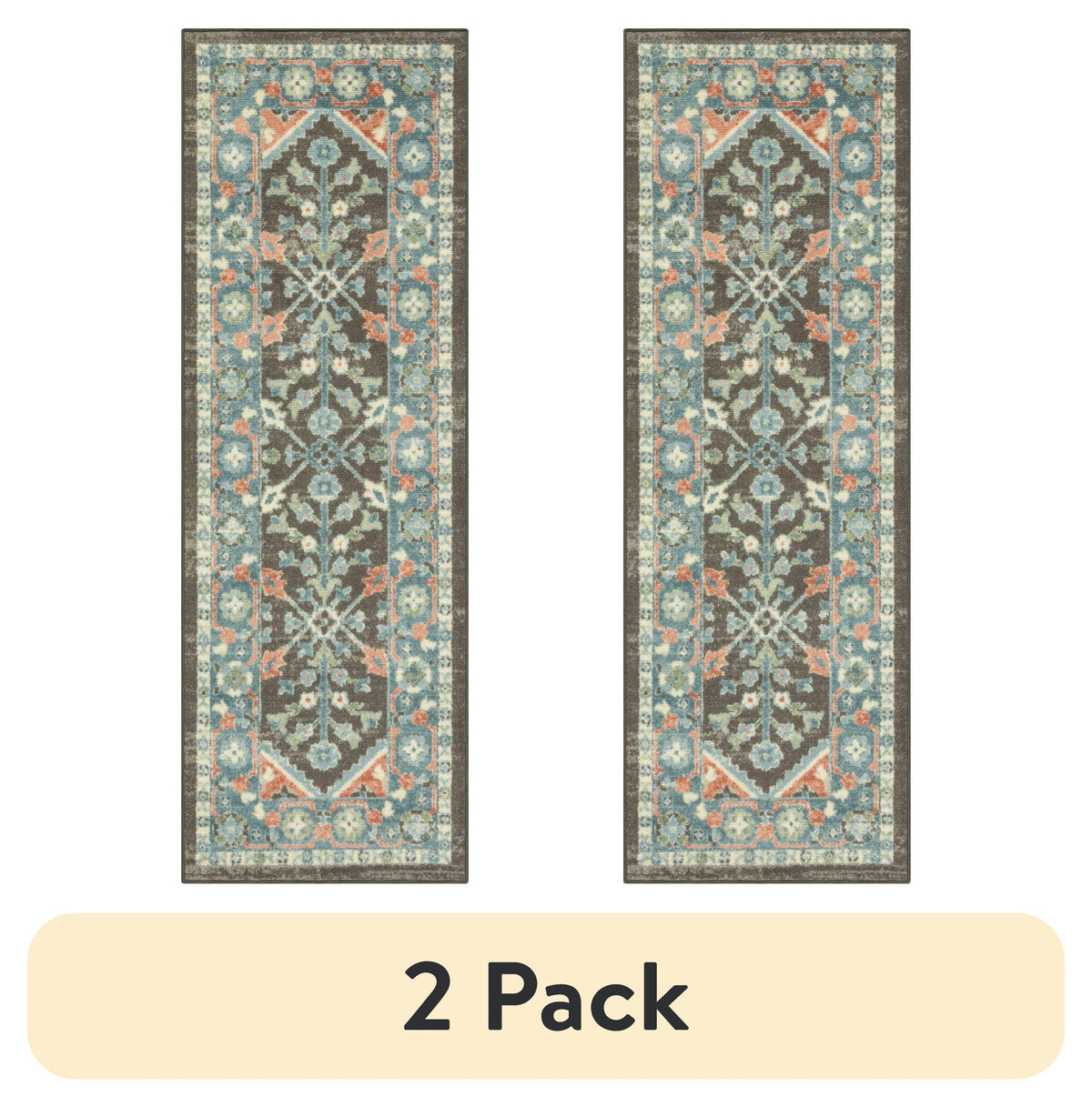 Velmora™ Persian Border Medallion Indoor Area Rug, Rust Brown, 5 ft x 7 ft