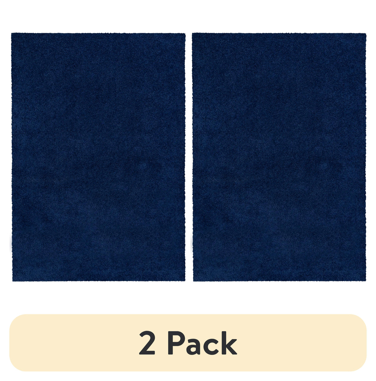 Velmora™ (2 pack) Traditional Solid Navy Youth Shag Indoor Area Rug, 5 ft x 7 ft