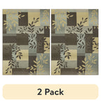 Velmora™ (2 pack) Traditional Leaf Block Gray Print Indoor Area Rug, 7' x 10'