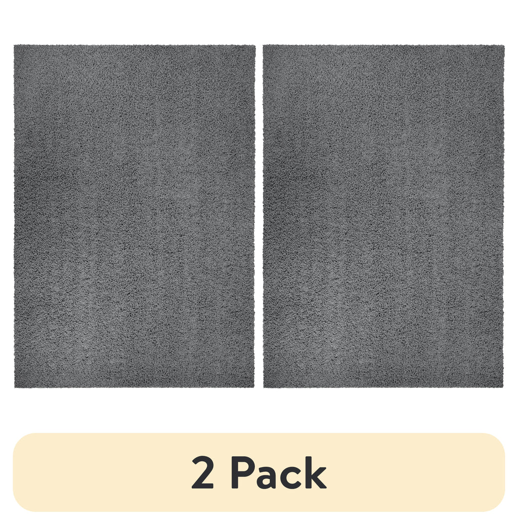 Velmora™ (2 pack) Solid Shag Indoor Area Rug, Gray, 3 ft x 4 ft 8 in
