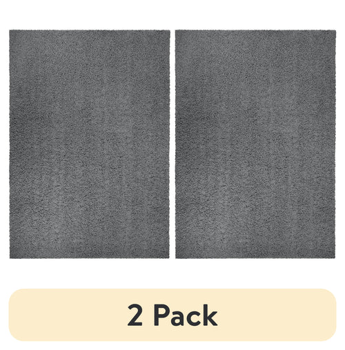 Velmora™ (2 pack) Solid Shag Indoor Area Rug, Gray, 3 ft x 4 ft 8 in