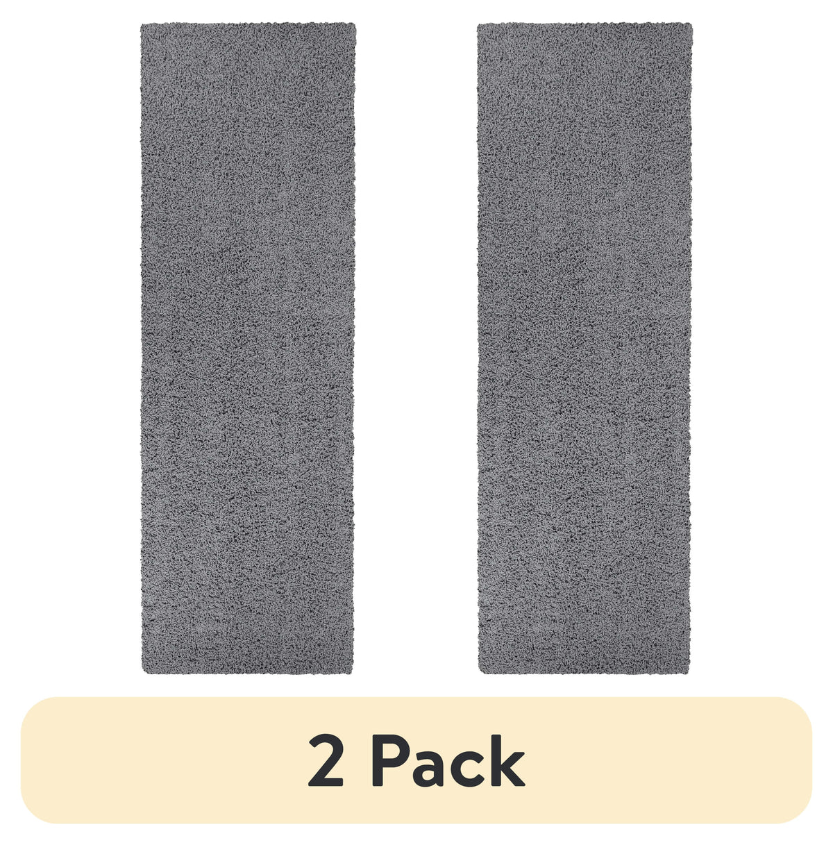 Velmora™ (2 pack) Solid Gray Shag Indoor Runner Rug, 1 ft 9 in x 5 ft