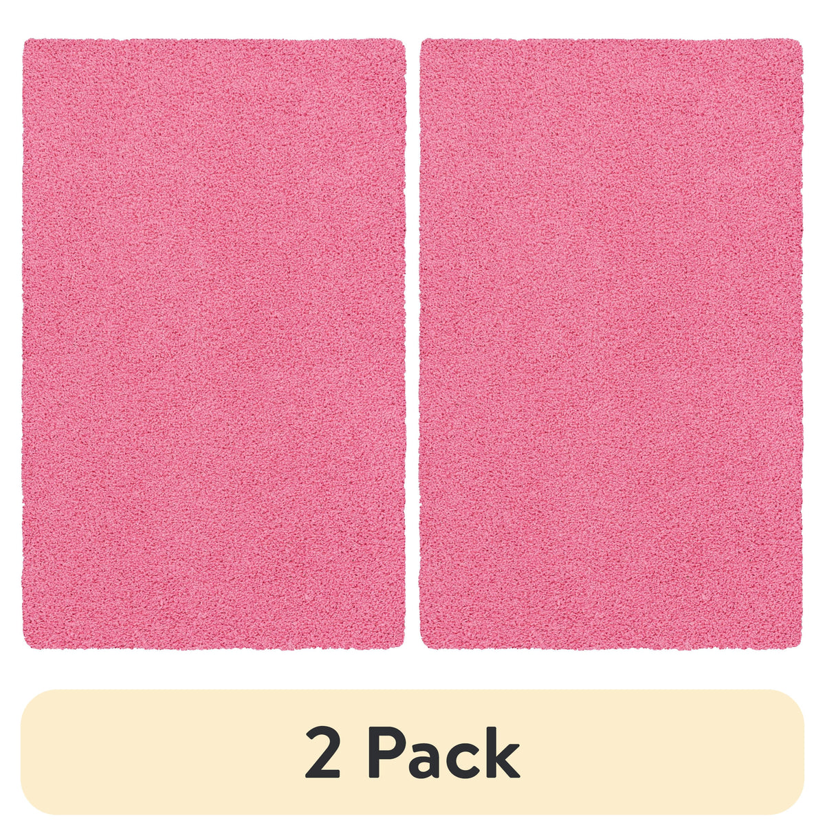 Velmora™ (2 pack) Traditional Solid Pink Youth Shag Indoor Area Rug, 3 ft x 4 ft 8 in