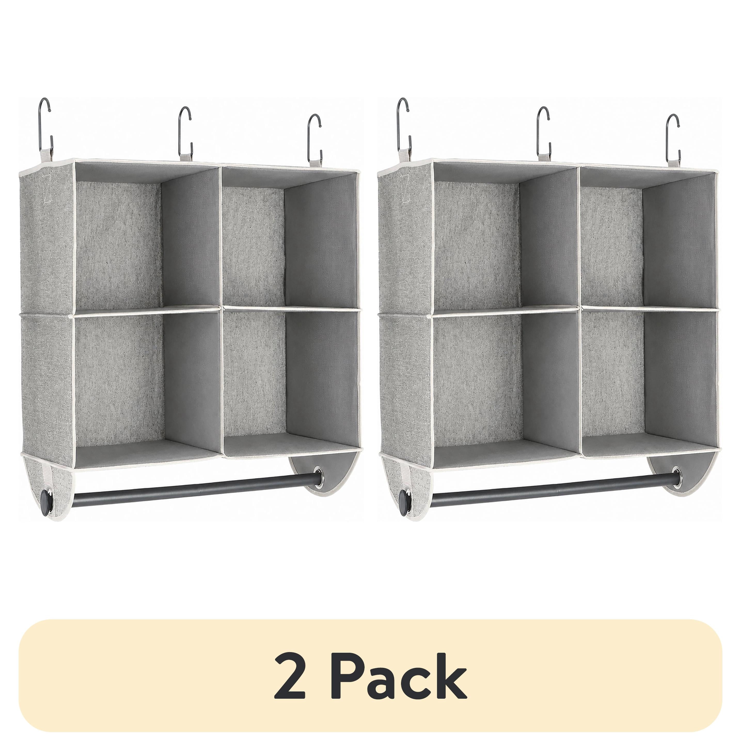 Velmora™ (2 pack) 4-Shelf Gray Hanging Closet Organizer with Rack