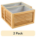 Velmora™ (2 pack) Bamboo Slatted Basket Organizer